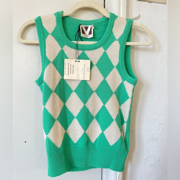 Vintage Valentino Argyle Wool Sweater Vest - Picture 3 of 7